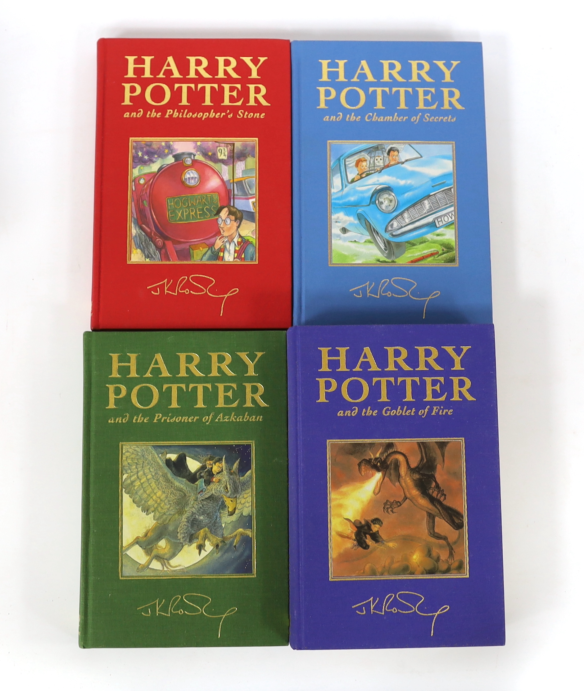 Rowling, J.K - [The Harry Potter Gift Set], First Deluxe Editions of the First Four Books, Bloomsbury, 1999-2000, in cloth slip-case.